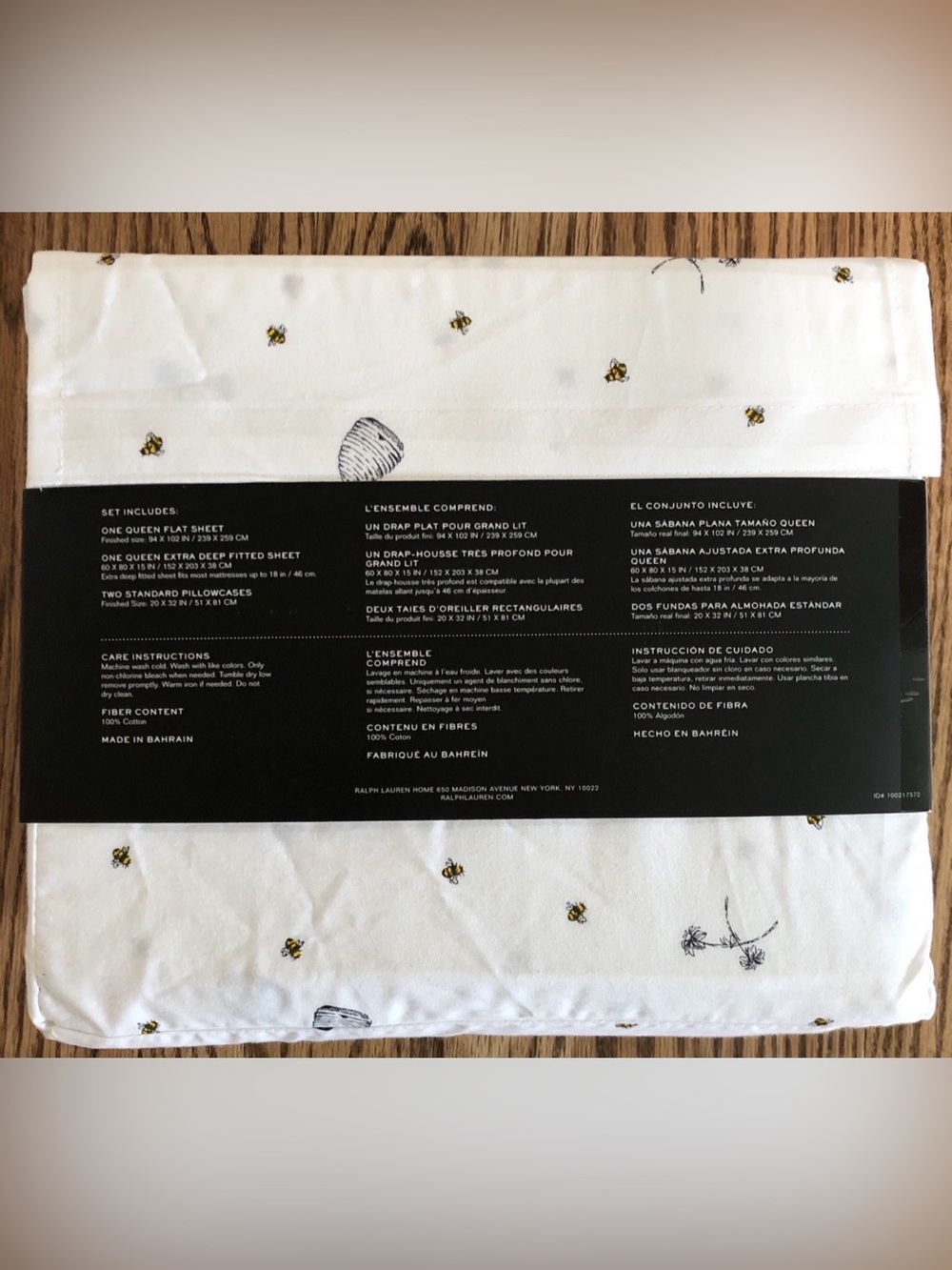Ralph Lauren Queen size Honey Bees Beehive floral sheet set - Brand New! - Picture 3 of 4